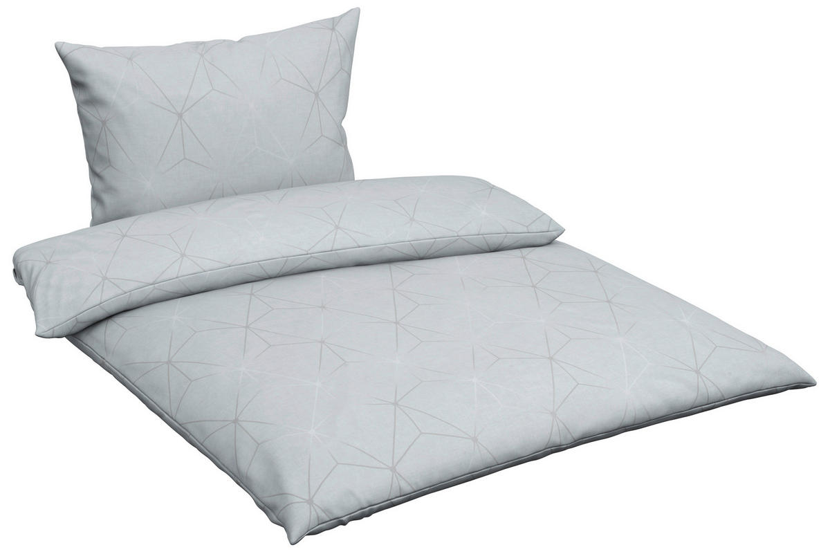 BETTWÄSCHE KIAN Satin 140/200 cm  - Jadegrün, Design, Textil (140/200cm) - Estella