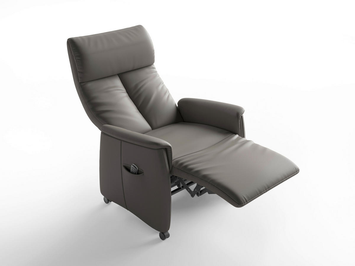 RELAXAČNÉ KRESLO, koža, mokka - čierna/mokka, Basics, koža/plast (76/110/84cm) - Sit & More