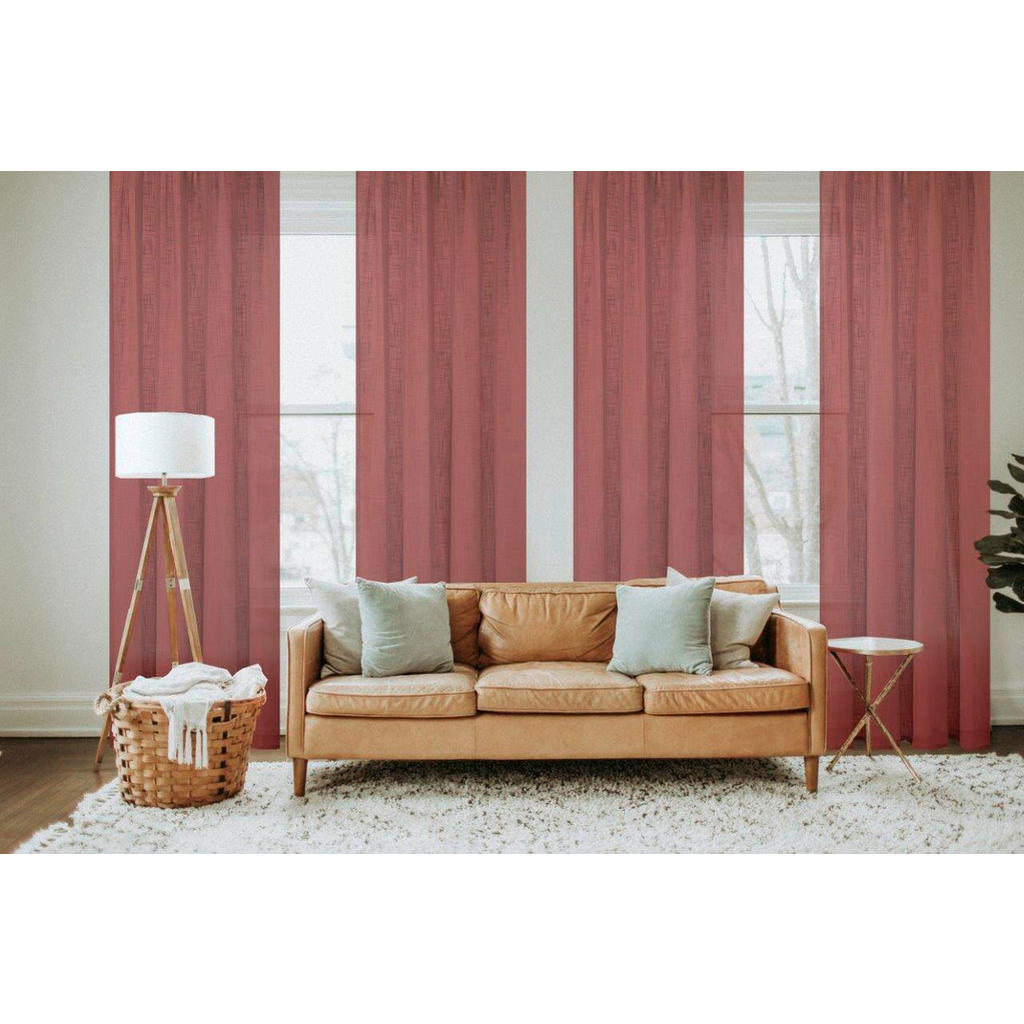 Thumbnail - Xxxl Ösenschal, Beere, Textil, Uni, 140x160 cm, Leinenoptik, Wohntextilien, Gardinen & Vorhänge, Fertiggardinen, Ösensch...