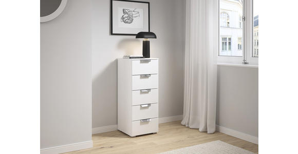 KOMMODE  in 40/100/42 cm  - Chromfarben/Weiß, Design, Glas/Holzwerkstoff (40/100/42cm) - Carryhome