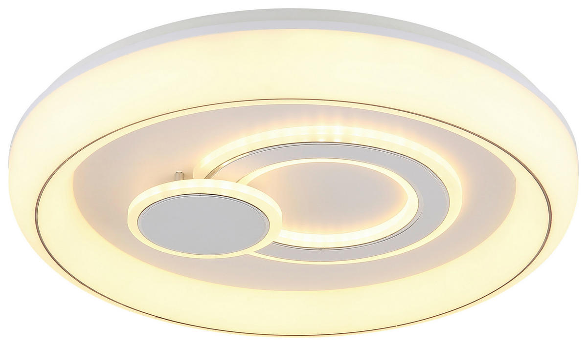 DECKENLEUCHTE 48/7,5 cm  - Opal/Weiß, Trend, Kunststoff/Metall (48/7,5cm) - Collet's Monde