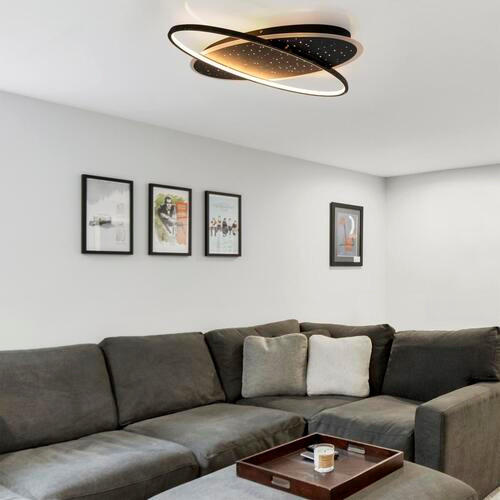 LED-DECKENLEUCHTE Stelaris   - Goldfarben/Schwarz, Design, Kunststoff/Metall (60/6,5/47cm) - Näve