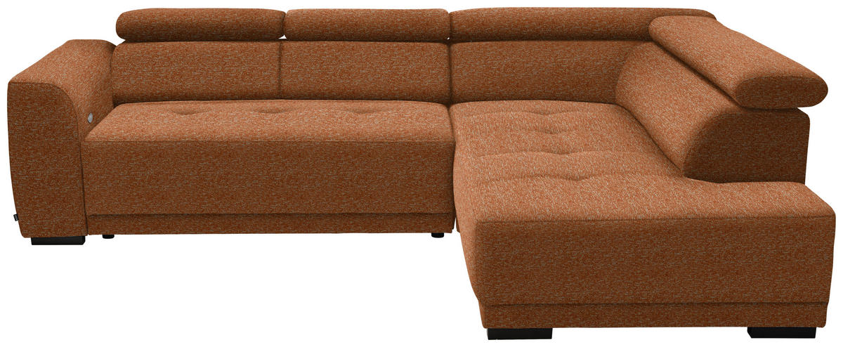 ECKSOFA in Struktur Rostfarben  284/205 cm  - Rostfarben/Schwarz, Design, Kunststoff/Textil (284/205cm) - Xora