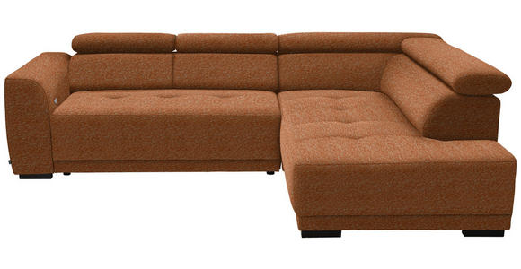 ECKSOFA in Struktur Rostfarben 284/205 cm - Rostfarben/Schwarz, Design, Kunststoff/Textil (284/205cm) - Xora