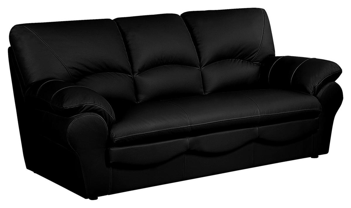 SCHLAFSOFA in Leder Schwarz  - Schwarz, Design, Leder/Kunststoff (205/92/85cm) - Livetastic