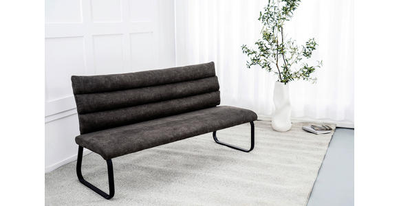 SITZBANK 180/94,5/70 cm Webstoff Braun  - Schwarz/Braun, Design, Textil/Metall (180/94,5/70cm) - Novel