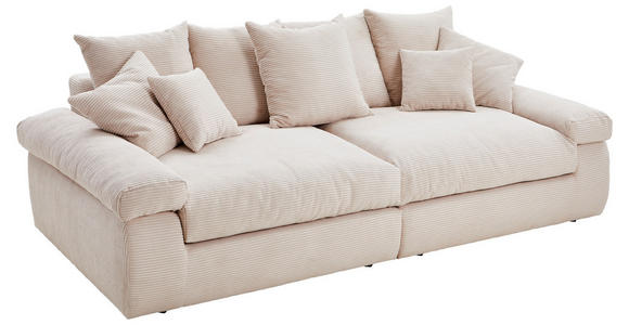BIGSOFA Cord Naturfarben - Schwarz/Naturfarben, Design, Kunststoff/Textil (260/90/140cm) - Ambia Home