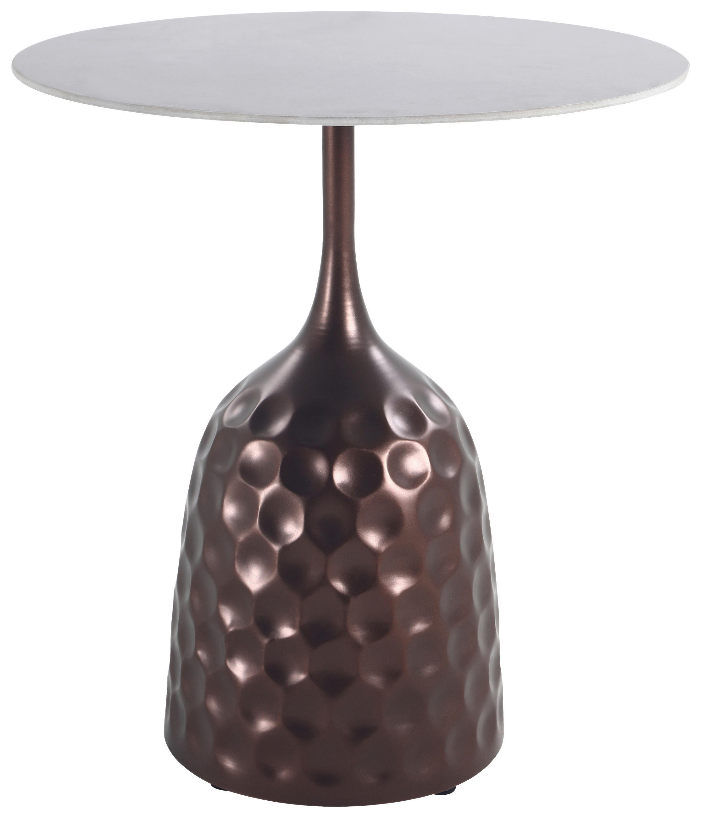 BEISTELLTISCH 50/50/54 cm Grau, Bronzefarben rund  - Bronzefarben/Grau, Design, Keramik/Metall (50/50/54cm) - Ambia Home