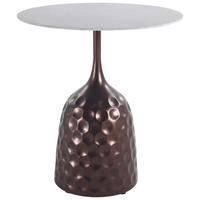 BEISTELLTISCH 50/50/54 cm Grau, Bronzefarben rund  - Bronzefarben/Grau, Design, Keramik/Metall (50/50/54cm) - Ambia Home