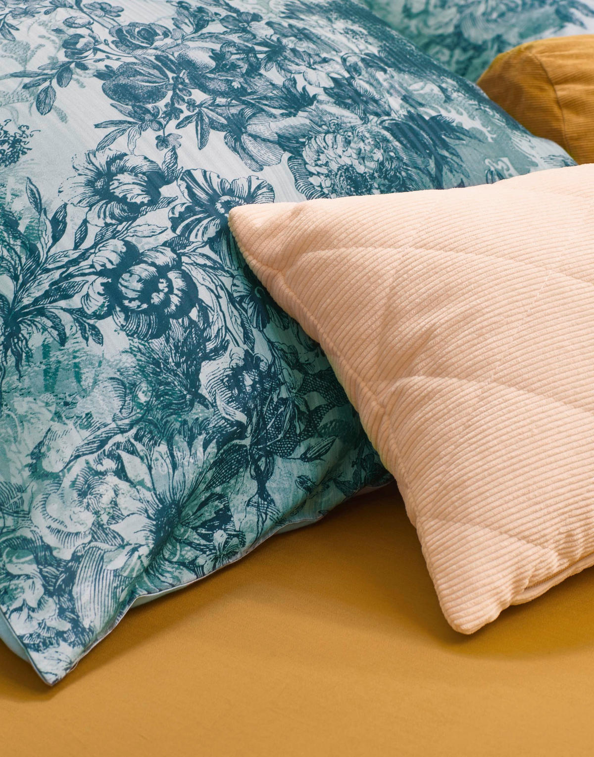 WENDEBETTWÄSCHE H/W 2021 Satin  - Blau, KONVENTIONELL (155/220cm) - Essenza