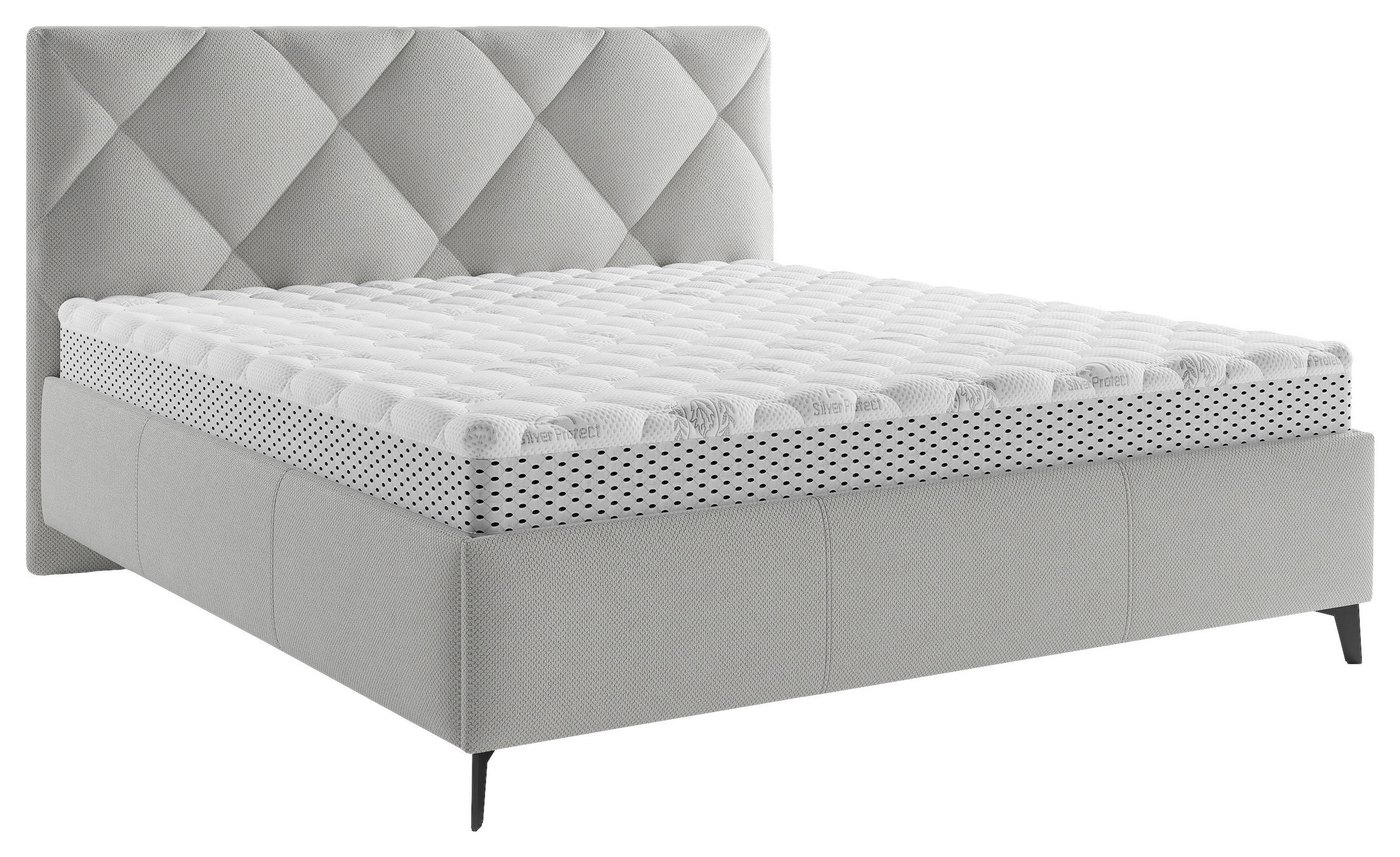 POLSTERBETT 160/200 cm,  in Bronzefarben, gepolstertes Kopfteil, Lattenrost,  - Greige/Schwarz, MODERN, Holz/Textil (160/200cm) - Boxxx