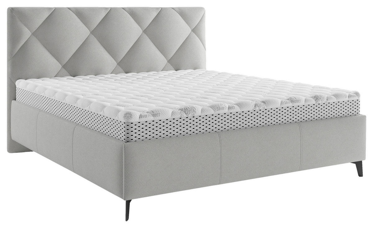 POLSTERBETT 160/200 cm,  in Bronzefarben, gepolstertes Kopfteil, Lattenrost,  - Greige/Schwarz, MODERN, Holz/Textil (160/200cm) - Boxxx