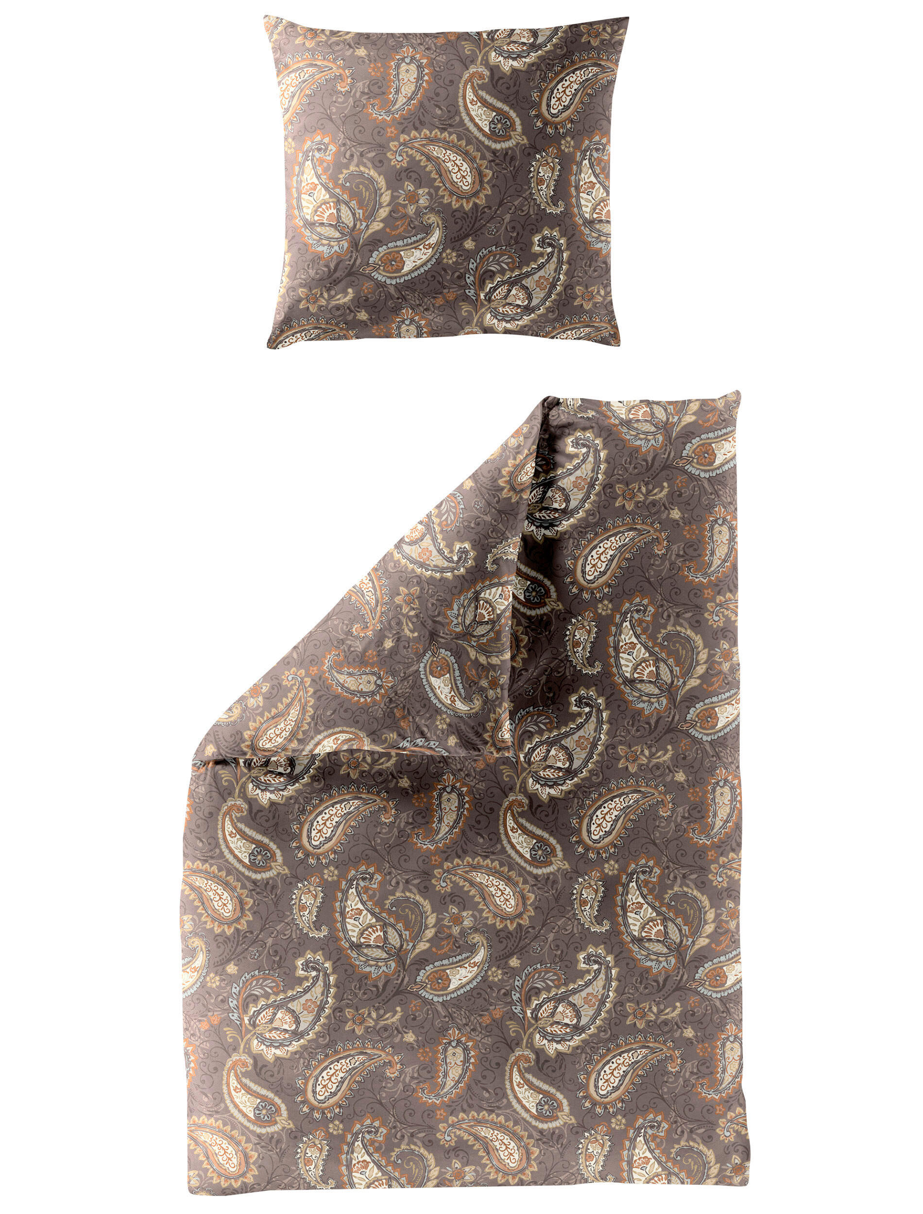 BETTWÄSCHE 2-teilig Biber 155/220 cm  - Bronzefarben, Design, Textil (155/220cm) - Bierbaum