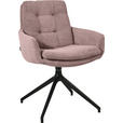 ARMLEHNSTUHL  Stoffauswahl, Typenauswahl, Sitzfläche 360° drehbar, Gestellauswahl Cord  - Altrosa/Schwarz, Design, Textil/Metall (63/90/69cm) - Johann Jakob