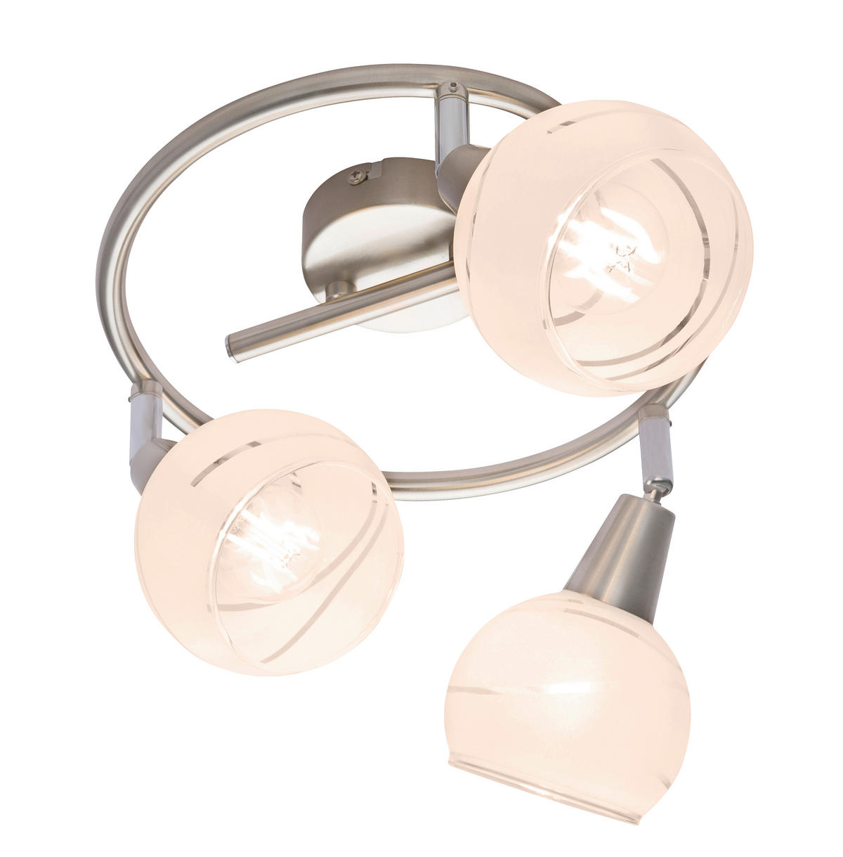 LED ZÁŘIČ, 25/25/21 cm - barvy niklu, Basics, kov/sklo (25/25/21cm) - Globo