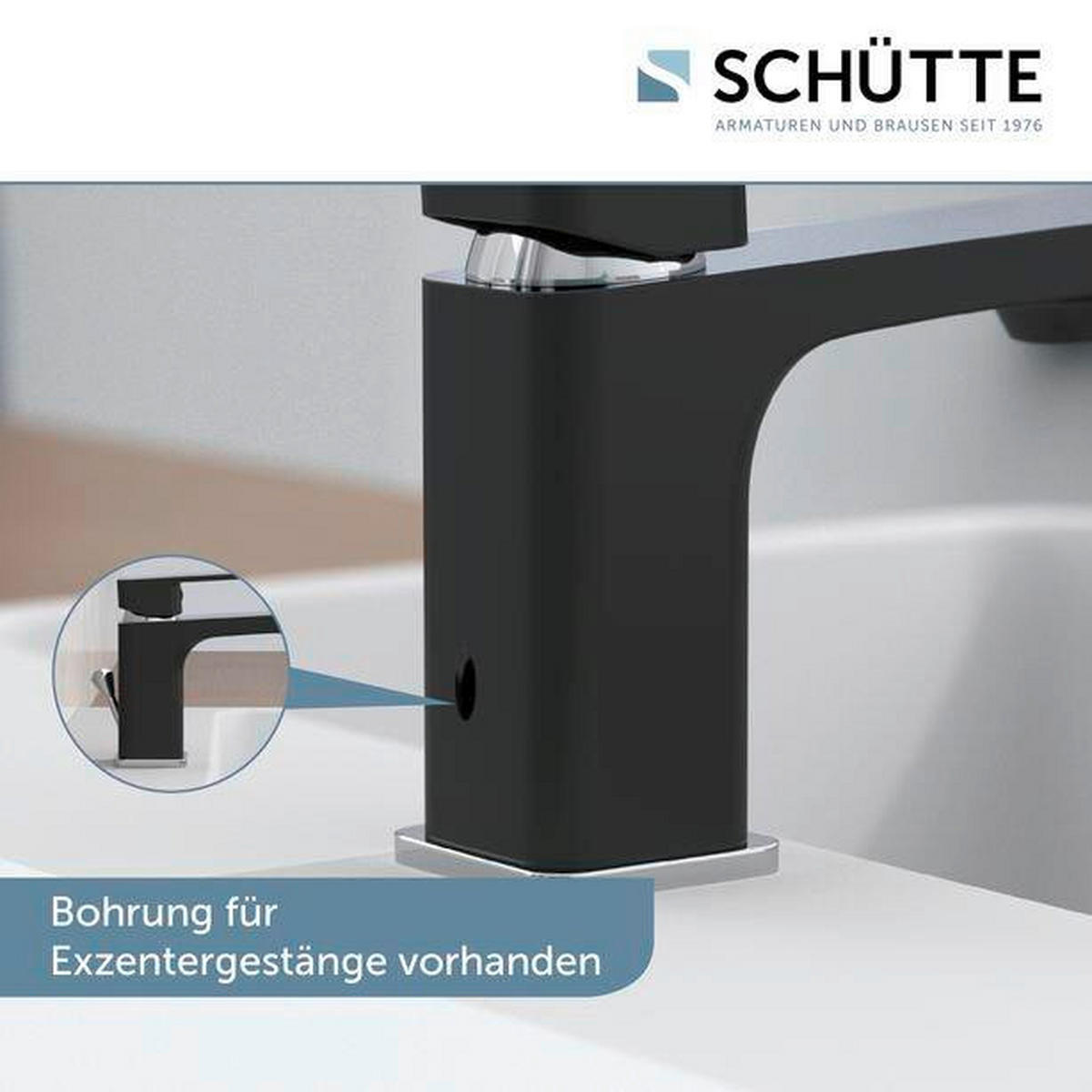 WASCHTISCHARMATUR MADAGASKAR  - Chromfarben/Schwarz, Basics, Metall (5,5/16/16cm) - Schütte