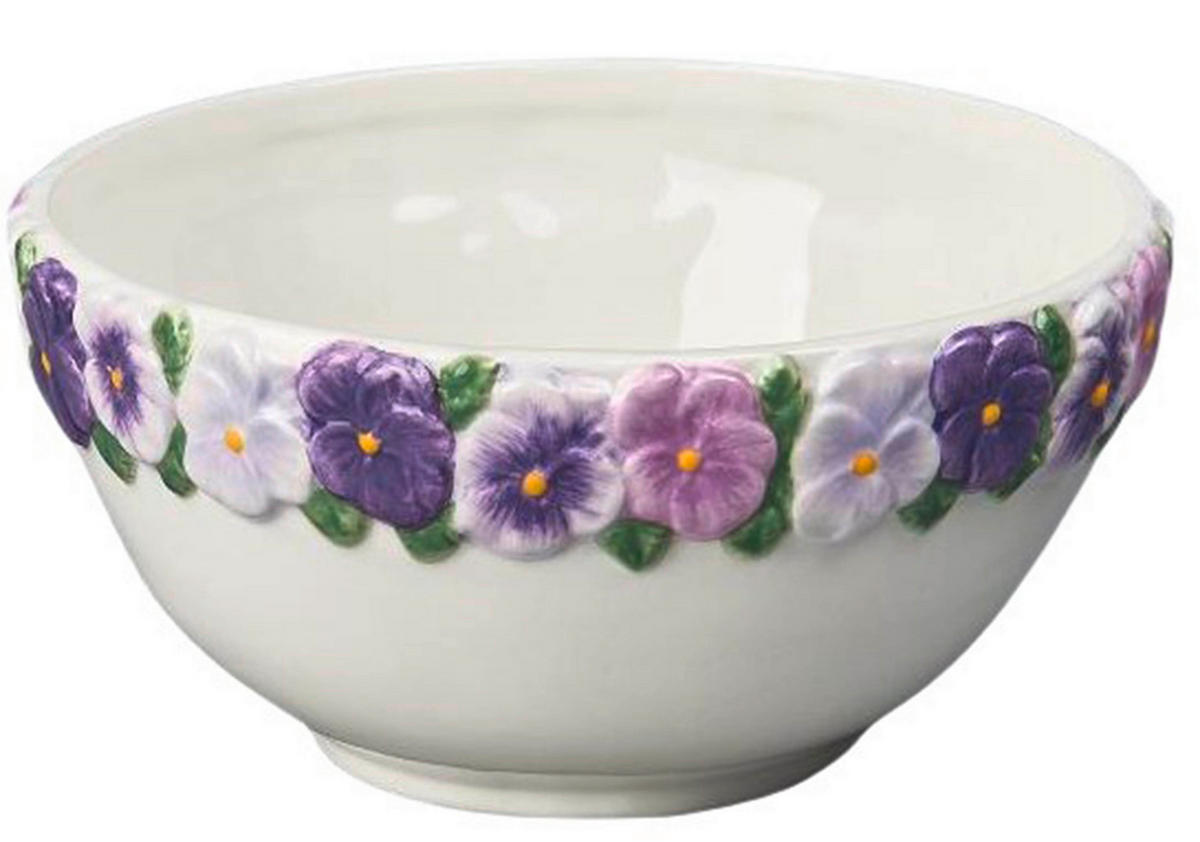 MÜSLISCHALE  - Lila/Weiß, LIFESTYLE, Keramik (16/7,5cm)