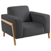 SESSEL in Struktur Anthrazit  - Eichefarben/Anthrazit, Design, Holz/Textil (105/84/96cm) - Stylife