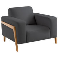SESSEL in Struktur Anthrazit  - Eichefarben/Anthrazit, Design, Holz/Textil (105/84/96cm) - Stylife