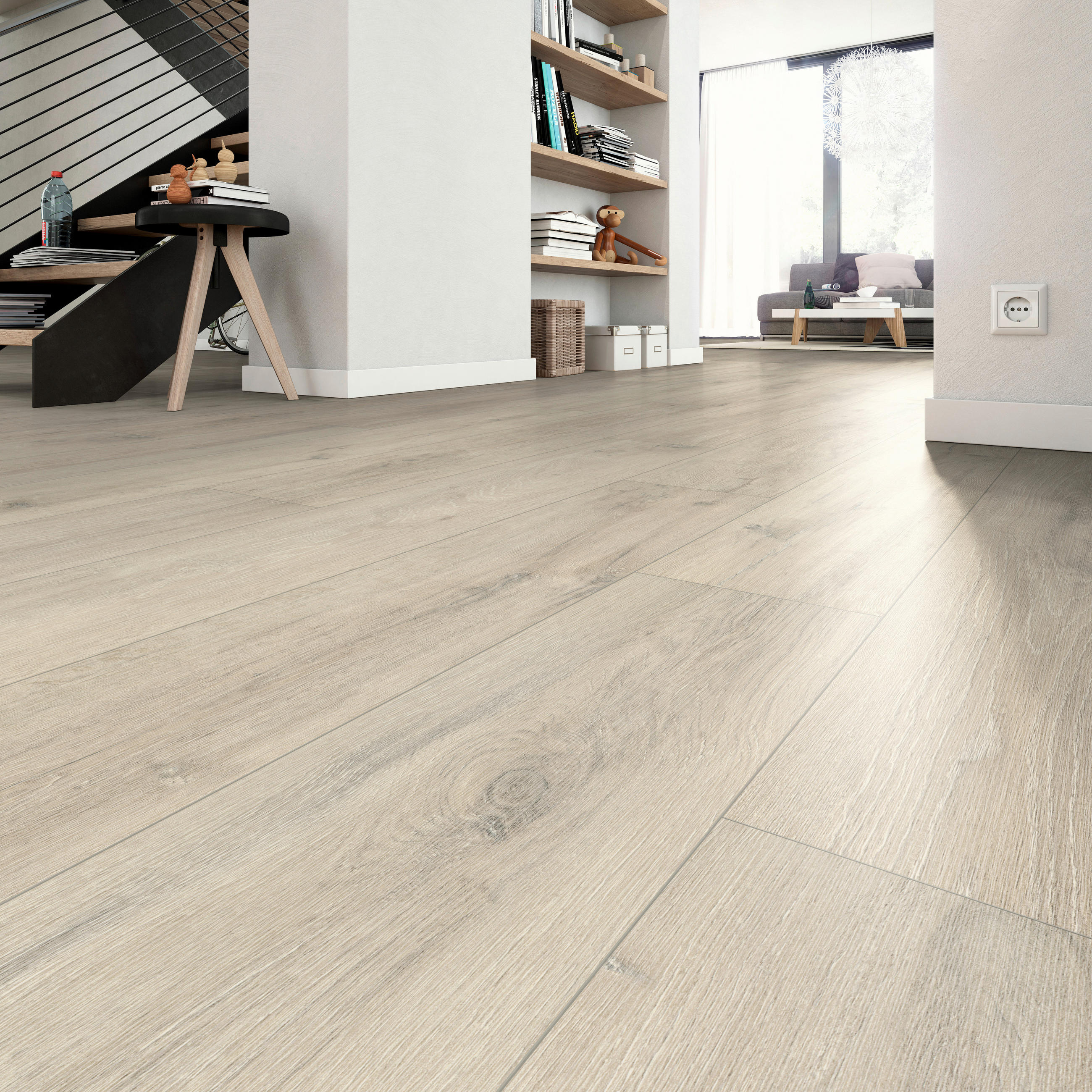 LAMINATBODEN Kreideeiche EGGER Nature Sense  per  m² - Eichefarben/Beige, KONVENTIONELL, Holzwerkstoff (129.2/19.3/0.7cm) - Egger Holzwerkstoffe