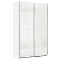 SCHWEBETÜRENSCHRANK Weiss  - Chromfarben/Weiss, Konventionell, Holzwerkstoff/Metall (136/210/57cm) - Xora
