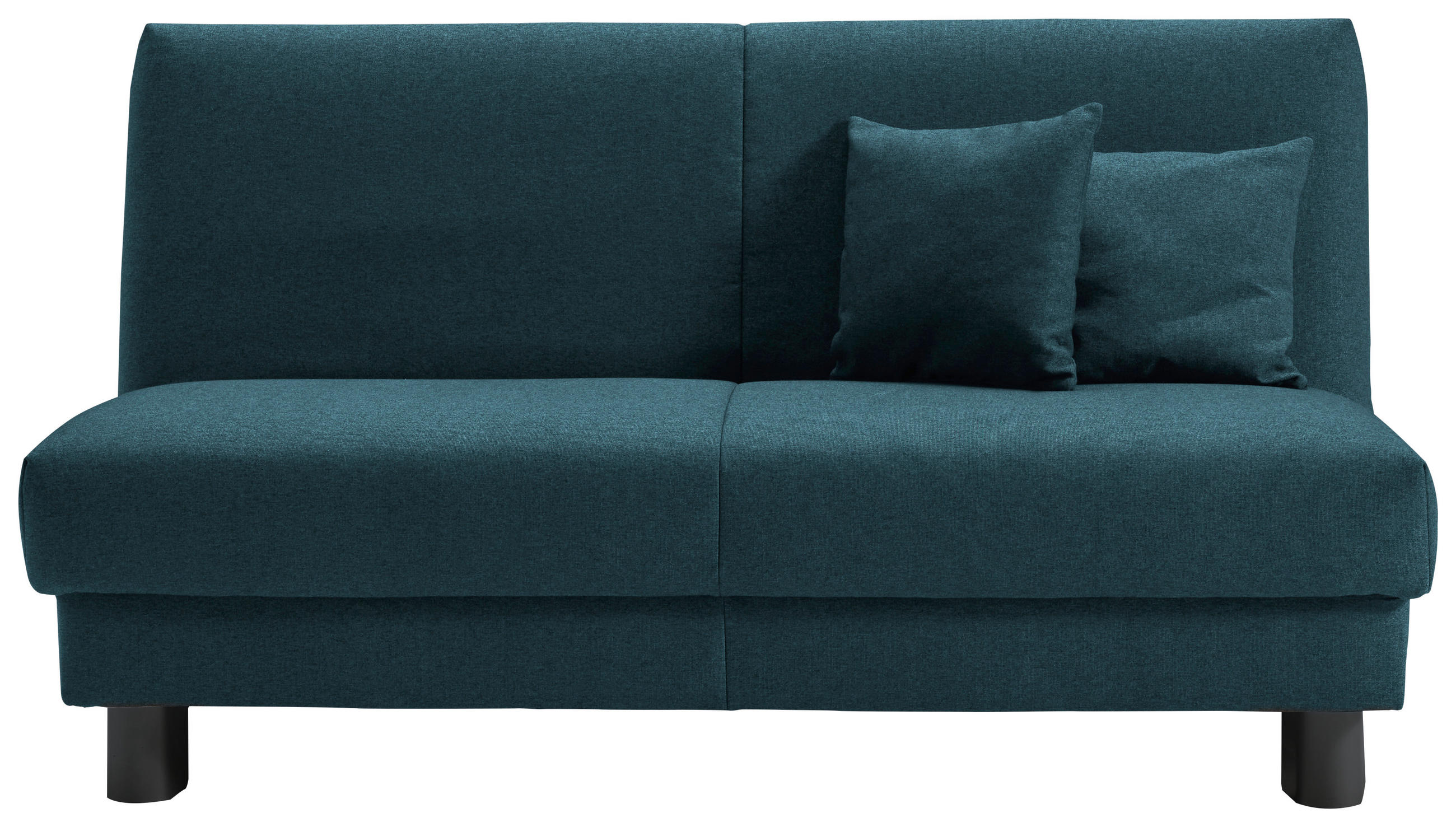 SCHLAFSOFA mit Relaxfunktion  mit Typenauswahl, Fußauswahl, Stoffauswahl, Liegefunktion Flachgewebe Petrol  - Petrol/Schwarz, Design, Textil/Metall (160/85/100cm) - Carryhome
