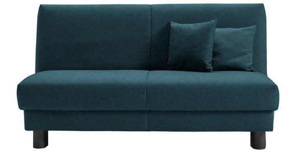 SCHLAFSOFA mit Relaxfunktion Flachgewebe Petrol Zierkissen, Bettkasten, Schlaffunktion, Relaxfunktion  - Petrol/Schwarz, Design, Textil/Metall (160/85/100cm) - Carryhome