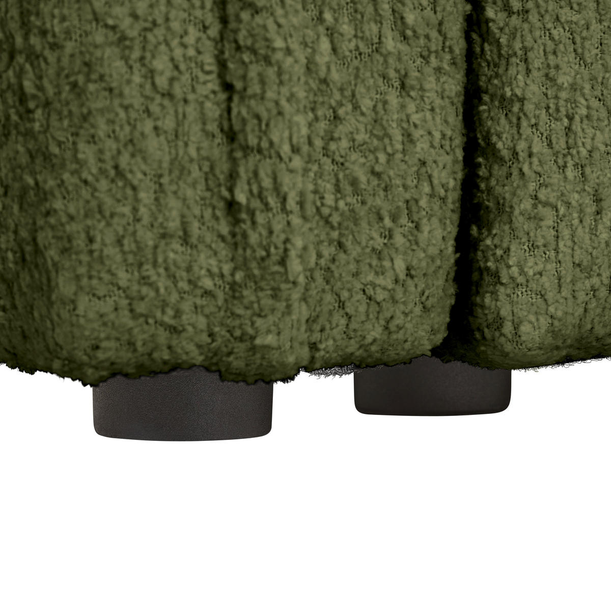ECKSOFA in Chenille Olivgrün  - Schwarz/Olivgrün, Konventionell, Kunststoff/Textil (233/193cm) - Carryhome