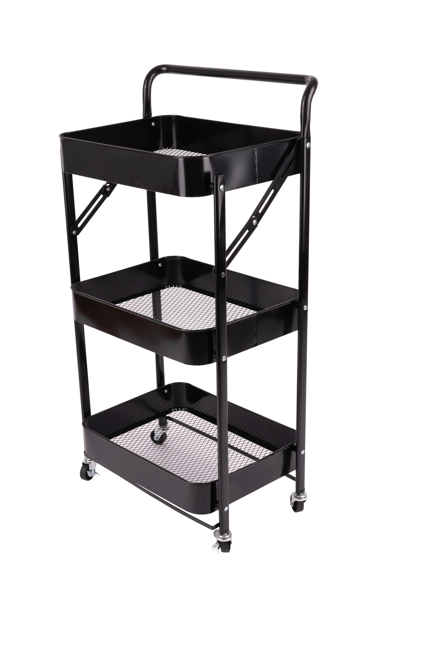 REGAL  Schwarz  - Schwarz, Basics, Kunststoff/Metall (45/30/87cm)