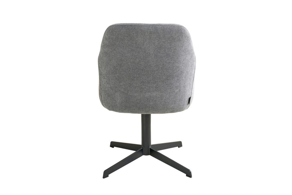 ARMLEHNSTUHL  Sitzfläche 360° drehbar Webstoff  Grau  - Schwarz/Grau, MODERN, Textil/Metall (59/86/63cm) - Schöner Wohnen