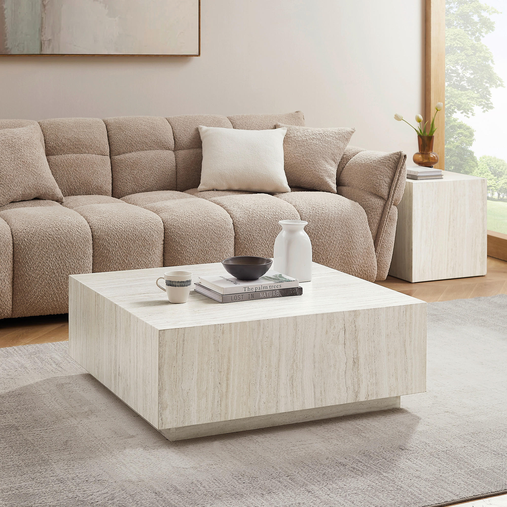 COUCHTISCH 90/90/35 cm quadratisch Beige  - Beige, Design, Holzwerkstoff (90/90/35cm) - Livetastic