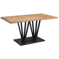 ESSTISCH Nachbildung  Metall, Holzwerkstoff rechteckig Schwarz, Eiche Artisan  - Schwarz/Eiche Artisan, KONVENTIONELL, Holzwerkstoff/Metall (160/75/90cm) - MID.YOU