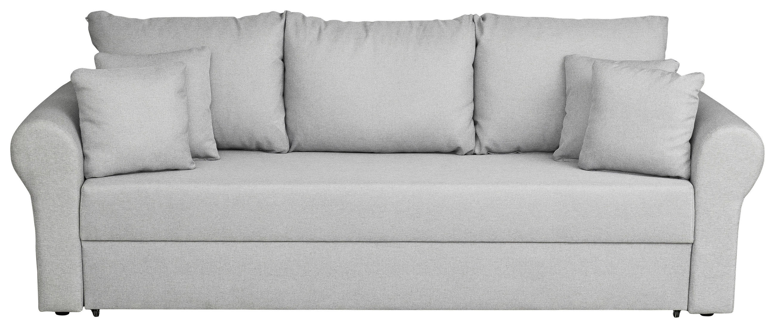 SCHLAFSOFA in Flachgewebe Hellgrau  - Hellgrau/Schwarz, Design, Kunststoff/Textil (235/75/90cm) - P & B