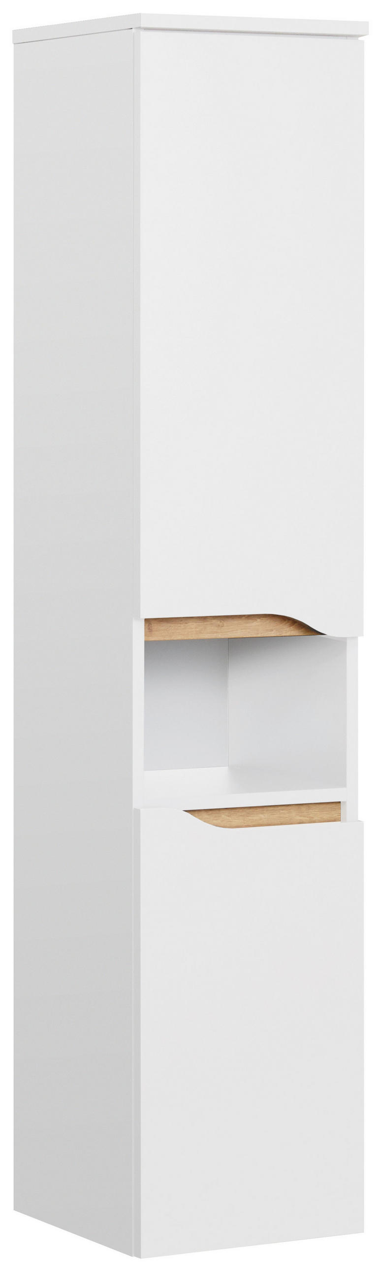 MIDISCHRANK 30/141/33 cm  - Eichefarben/Weiß Hochglanz, KONVENTIONELL, Glas/Holzwerkstoff (30/141/33cm) - Pelipal