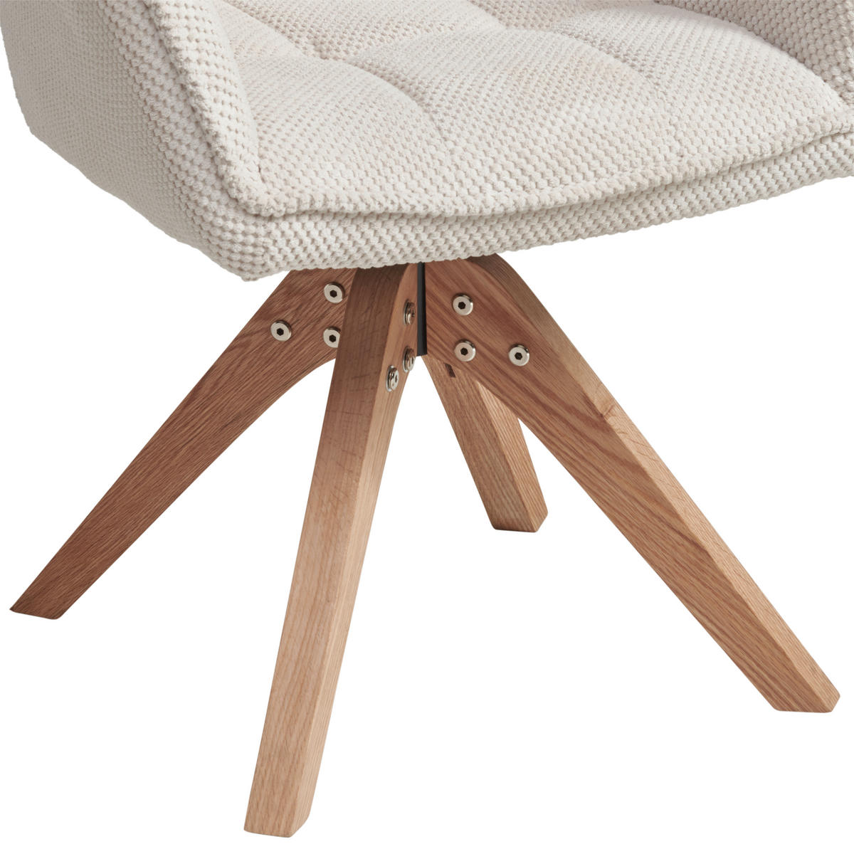 ARMLEHNSTUHL  Sitzfläche 360° drehbar, inklusive Armlehnen Webstoff  - Eichefarben/Beige, Basics, Holz/Textil (61/85/63cm) - MID.YOU