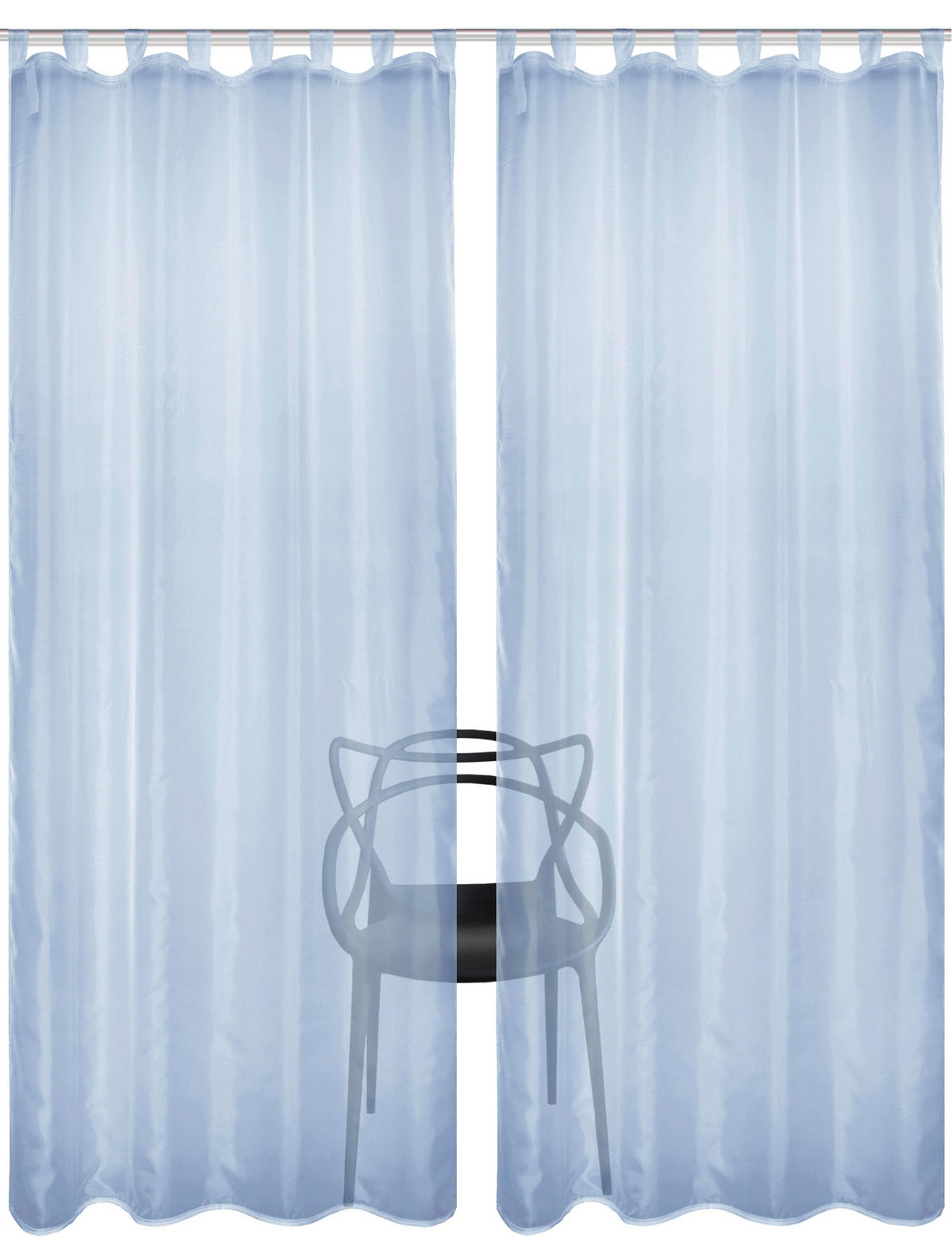 SCHLAUFENSCHAL  transparent   135/245 cm 2 Stück  - Blau, Basics, Textil (135/245cm)