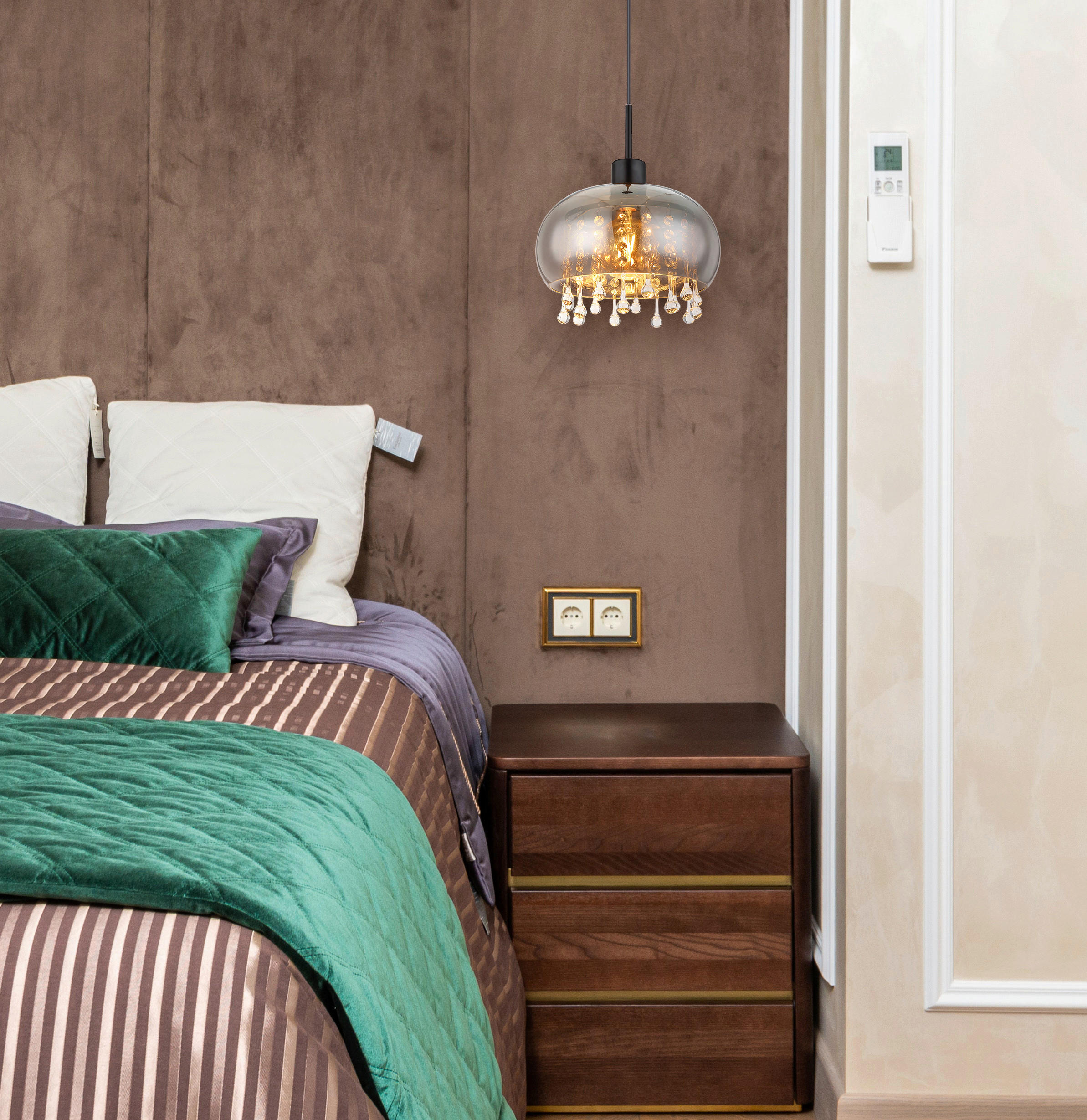 ZÁVESNÉ SVIETIDLO, 28/120 cm  - číra/čierna, Lifestyle, kov/textil (28/120cm) - Globo