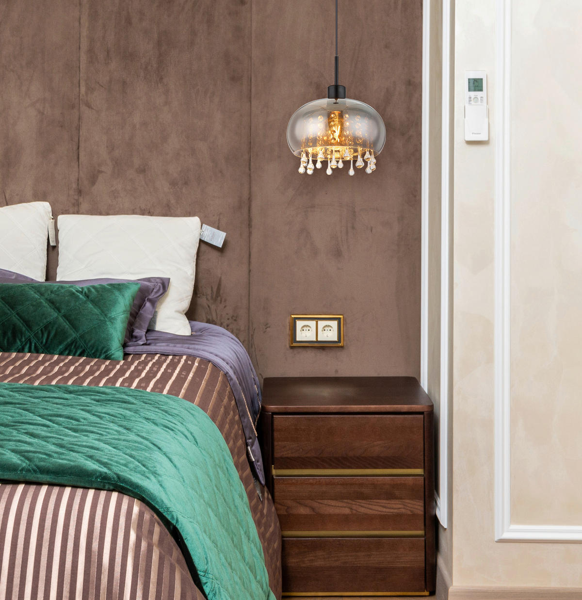 HÄNGELEUCHTE 28/120 cm   - Klar/Schwarz, LIFESTYLE, Glas/Textil (28/120cm) - Globo