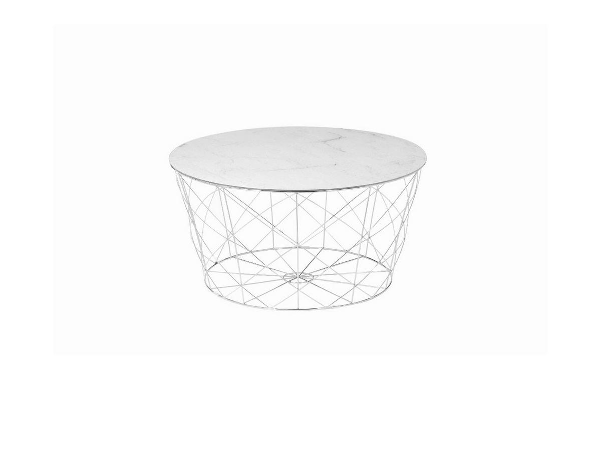COUCHTISCH in Metall, Glas 80/80/45 cm  - Chromfarben/Weiß, Design, Glas/Metall (80/80/45cm) - Livetastic