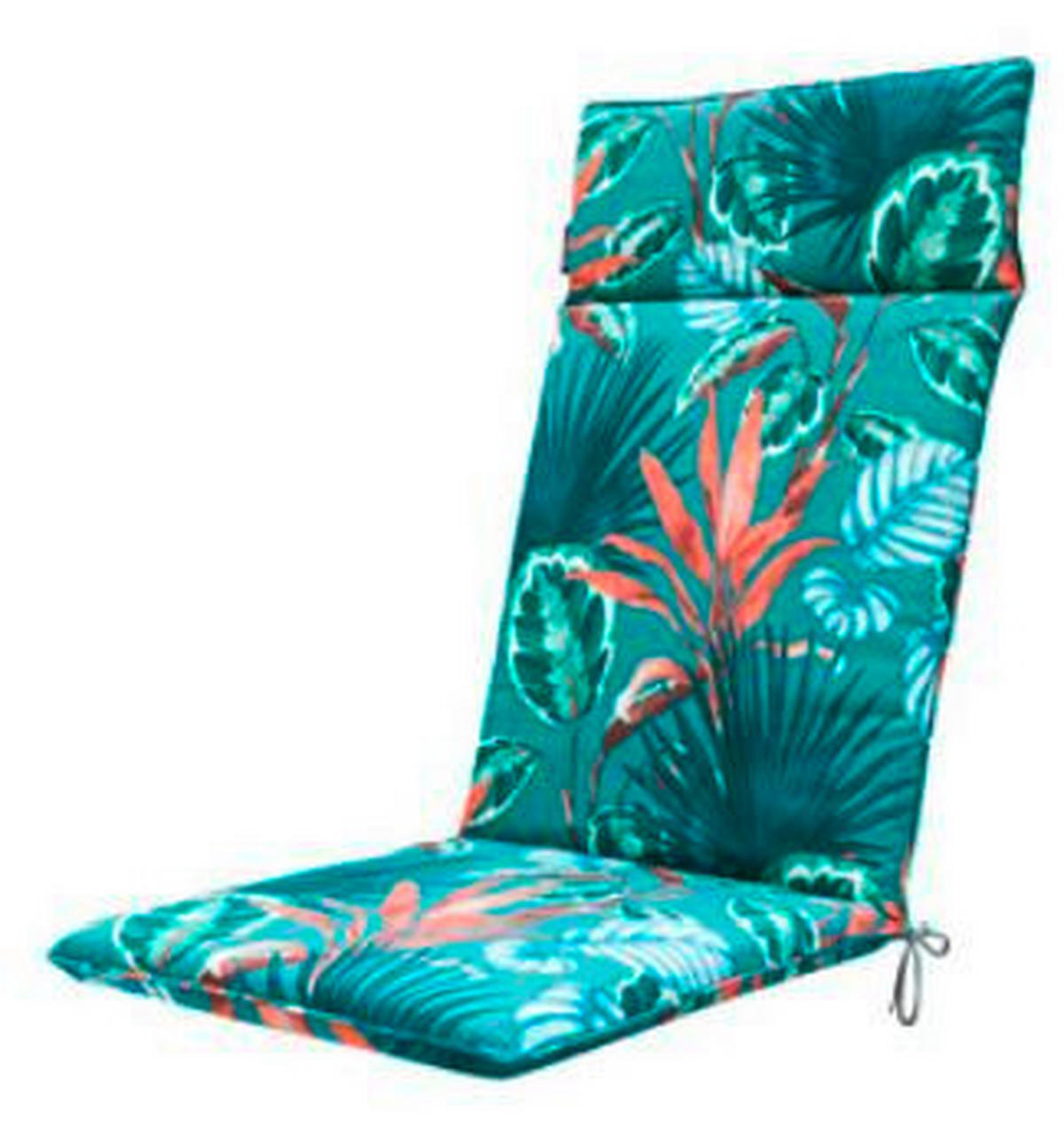 SESSELAUFLAGE in Multicolor, Petrol Floral  - Multicolor/Petrol, Basics, Textil (120/50/4cm)