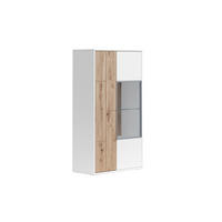 VITRINE  in Weiß, Eiche Artisan  - Weiß/Eiche Artisan, MODERN, Glas/Holzwerkstoff (75/137/37cm) - Carryhome