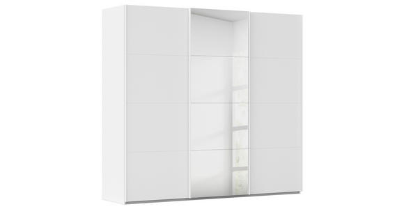 SCHWEBETÜRENSCHRANK 242/223/68 cm 3-türig Weiß  - Weiß, Design, Glas/Holzwerkstoff (242/223/68cm) - Novel