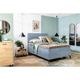 BOXSPRINGBETT 140/200 cm  in Hellblau  - Schwarz/Hellblau, Design, Textil/Metall (140/200cm) - Esposa
