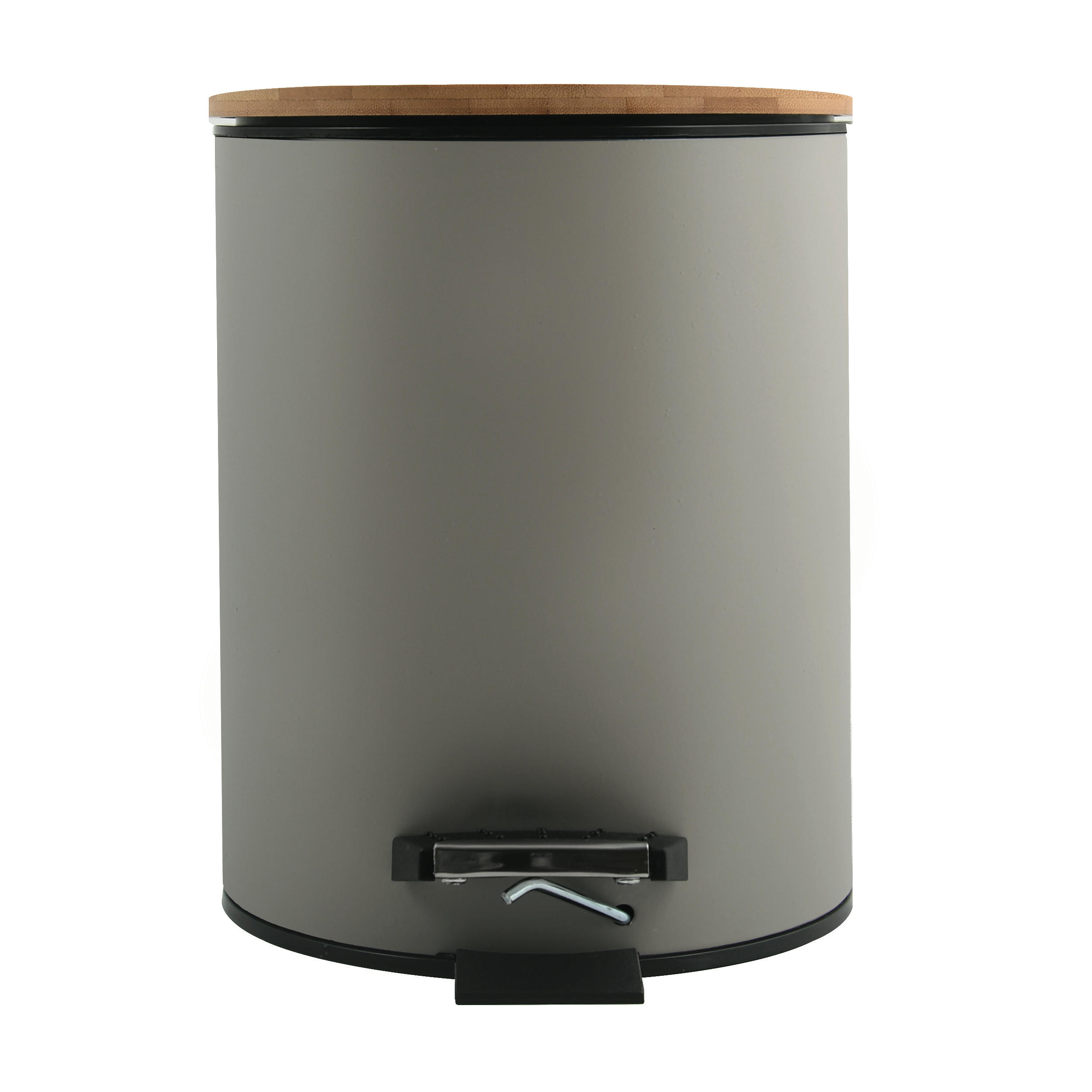 TRETEIMER 5 l  Metall, Naturmaterialien  - Taupe/Schwarz, Basics, Naturmaterialien/Kunststoff (20.5/20.5/25.5cm) - Spirella