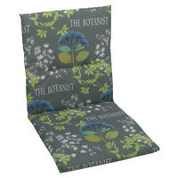 SESSELAUFLAGE in Blau, Grau, Grün Floral  - Blau/Grau, Design, Textil (50/5/98cm)