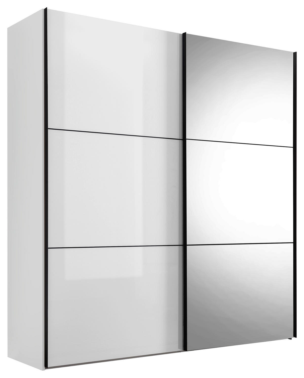 SKŘÍŇ S POSOUVACÍMI DVEŘMI, bílá, 200/222/68 cm - bílá/černá, Konvenční, kov/kompozitní dřevo (200/222/68cm) - Moderano