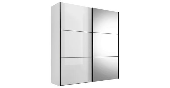 SCHWEBETÜRENSCHRANK 188/222/68 cm 2-türig  - Schwarz/Weiß, KONVENTIONELL, Glas/Holzwerkstoff (188/222/68cm) - Moderano