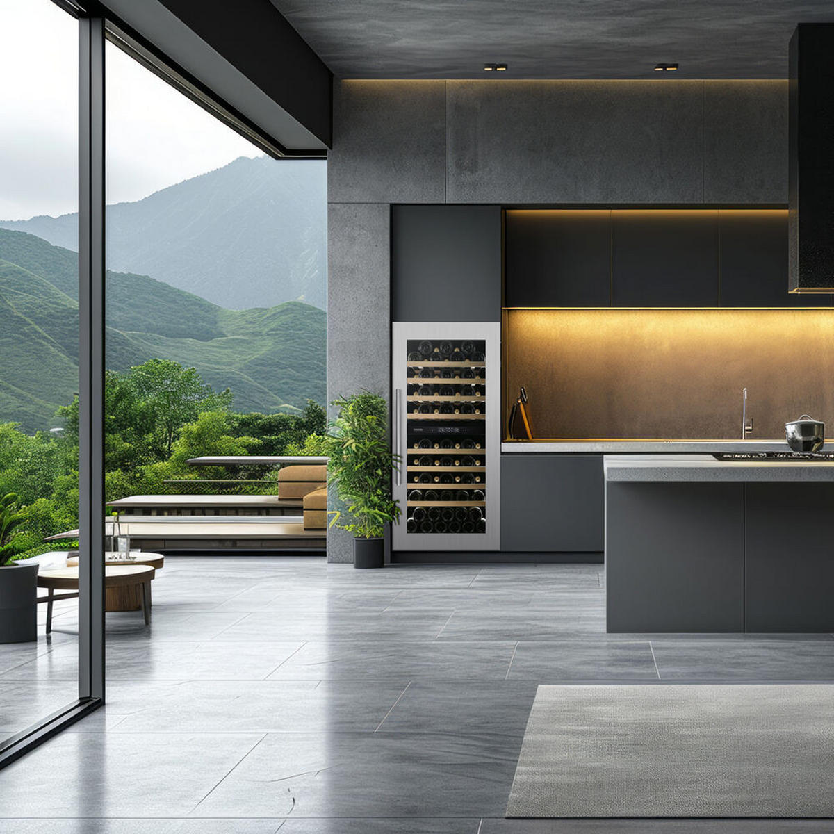 WEINKÜHLSCHRANK DVS-70.185DSS  - Edelstahlfarben, Basics, Glas/Holz (59/123,3/57,1cm)