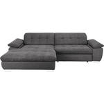 ECKSOFA in Mikrofaser Dunkelgrau  180/265 cm  - Chromfarben/Dunkelgrau, Design, Textil/Metall (180/265cm) - Carryhome