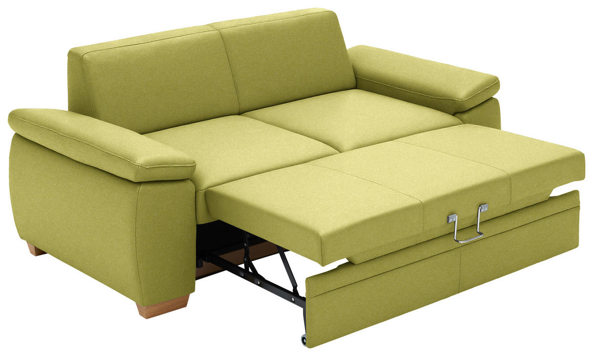 SCHLAFSOFA Chenille Limette  - Eiche Bianco/Limette, KONVENTIONELL, Holz/Textil (196/90/100cm) - Beldomo Style